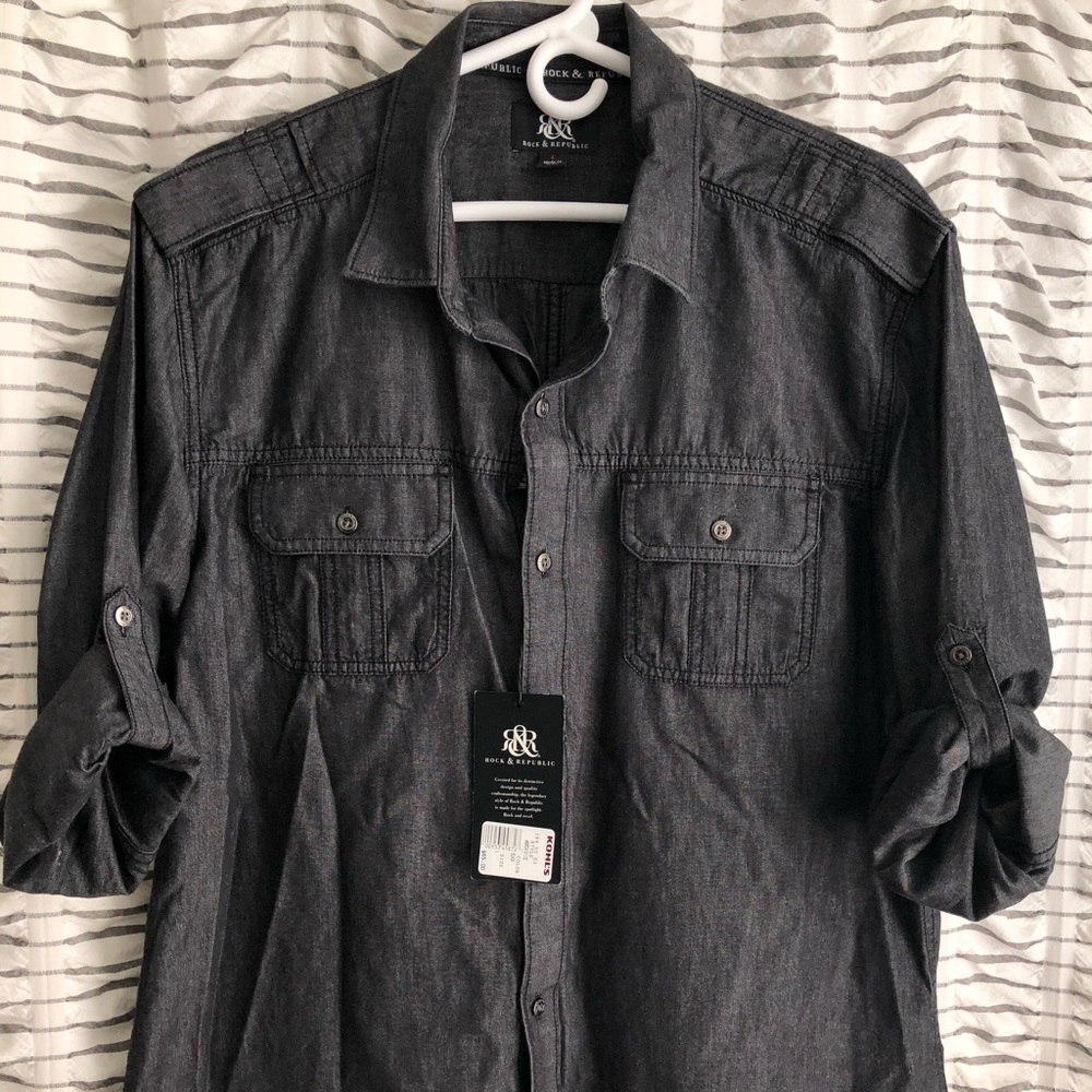 Men’s/young adult male long sleeve button up shirt